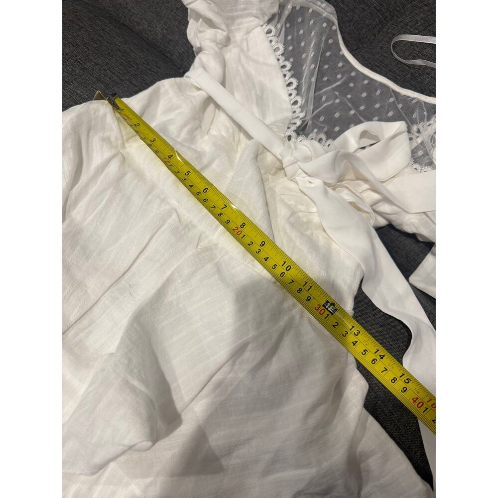 City Vibe White Ivory Romper Dress With Ruffles Size 3 Cottagecore Indie Boho - Picture 12 of 14
